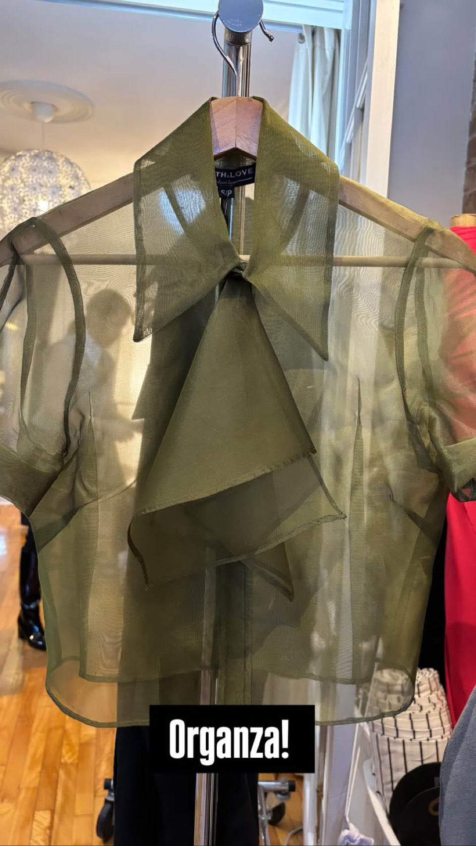 Chemise seeds, organza de soie- vert feuille et camisole intégrée
